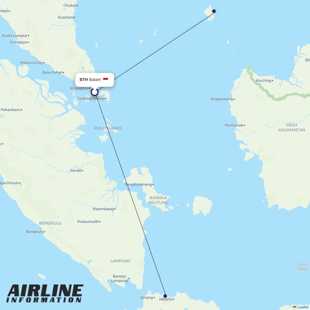 Nam Air routes from BTH