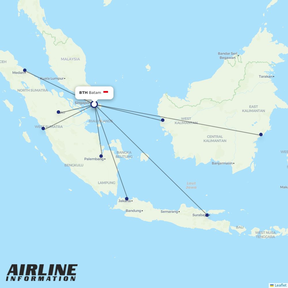 Lion Air routes from BTH
