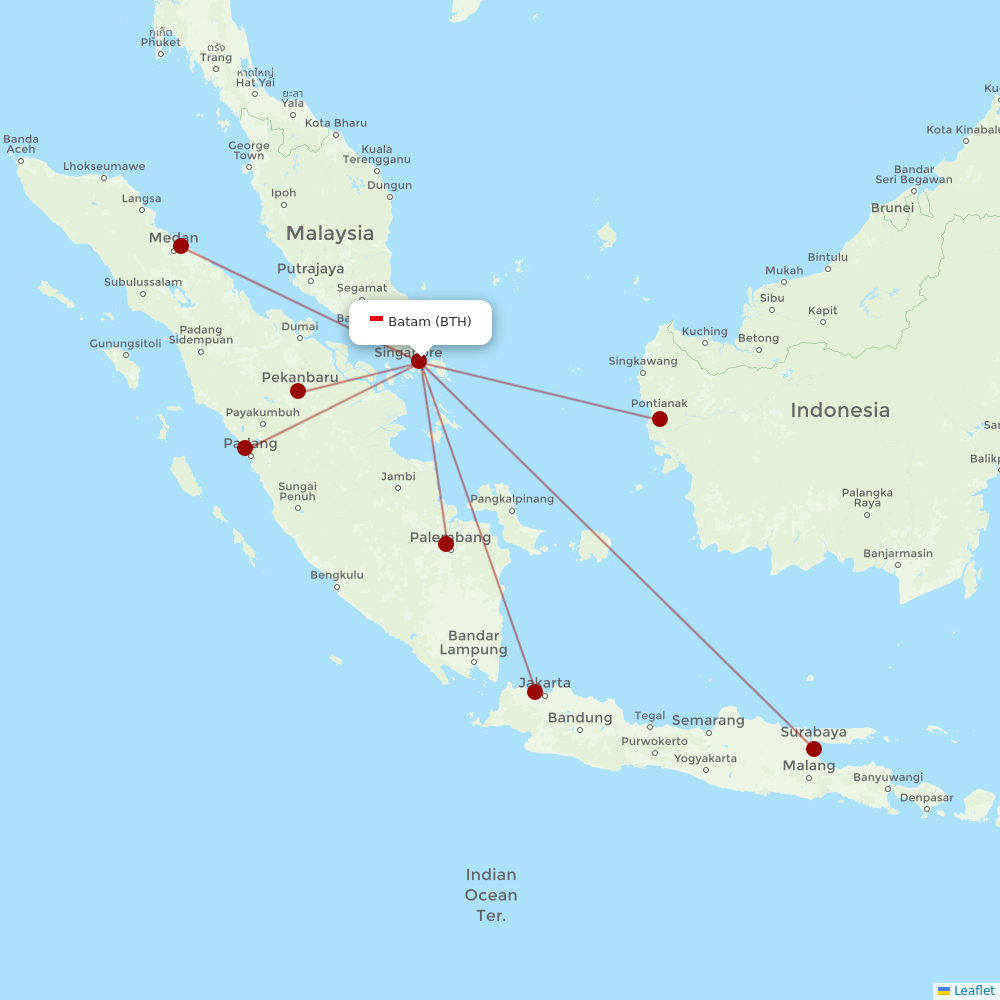 Lion Air at BTH route map