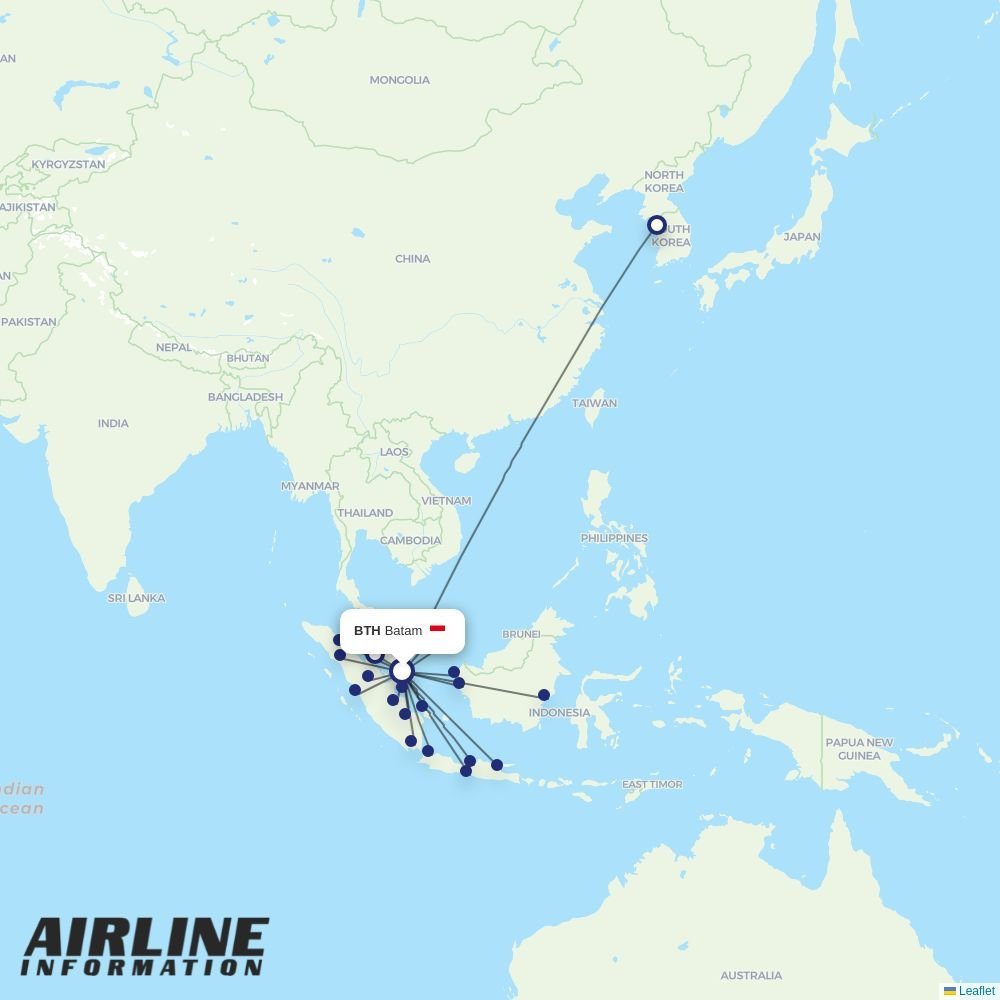 Citilink routes from BTH
