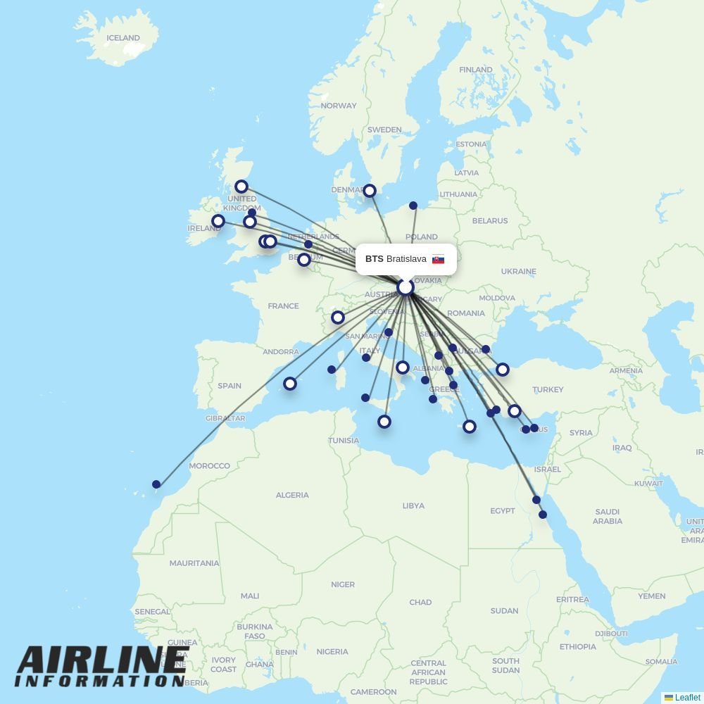 SmartWings routes from BTS