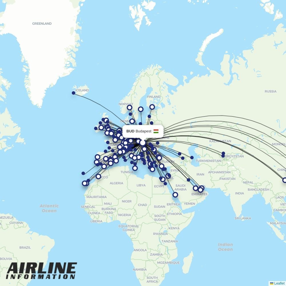 Air China routes from BUD