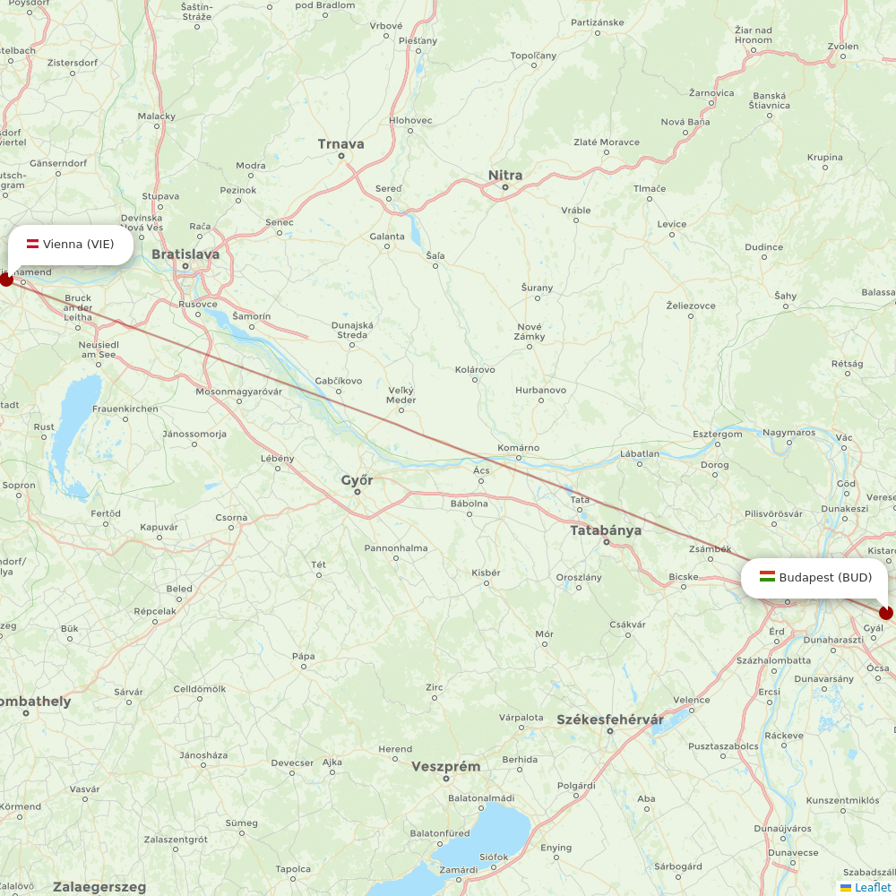 Austrian at BUD route map