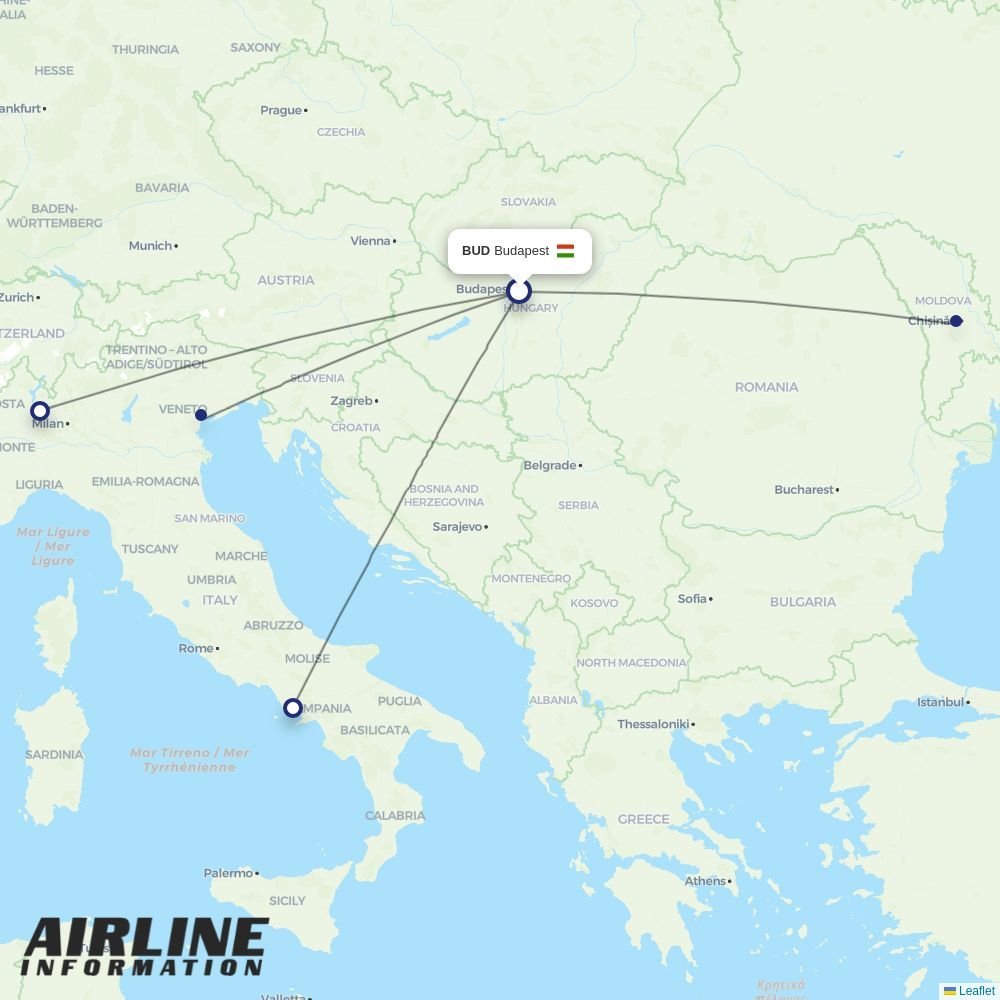 Wizz Air Malta routes from BUD