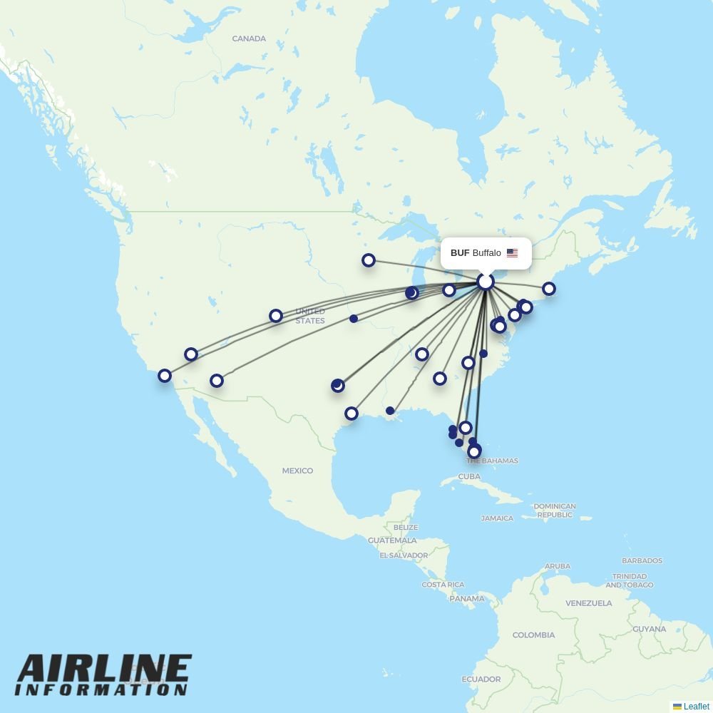 Delta routes from BUF