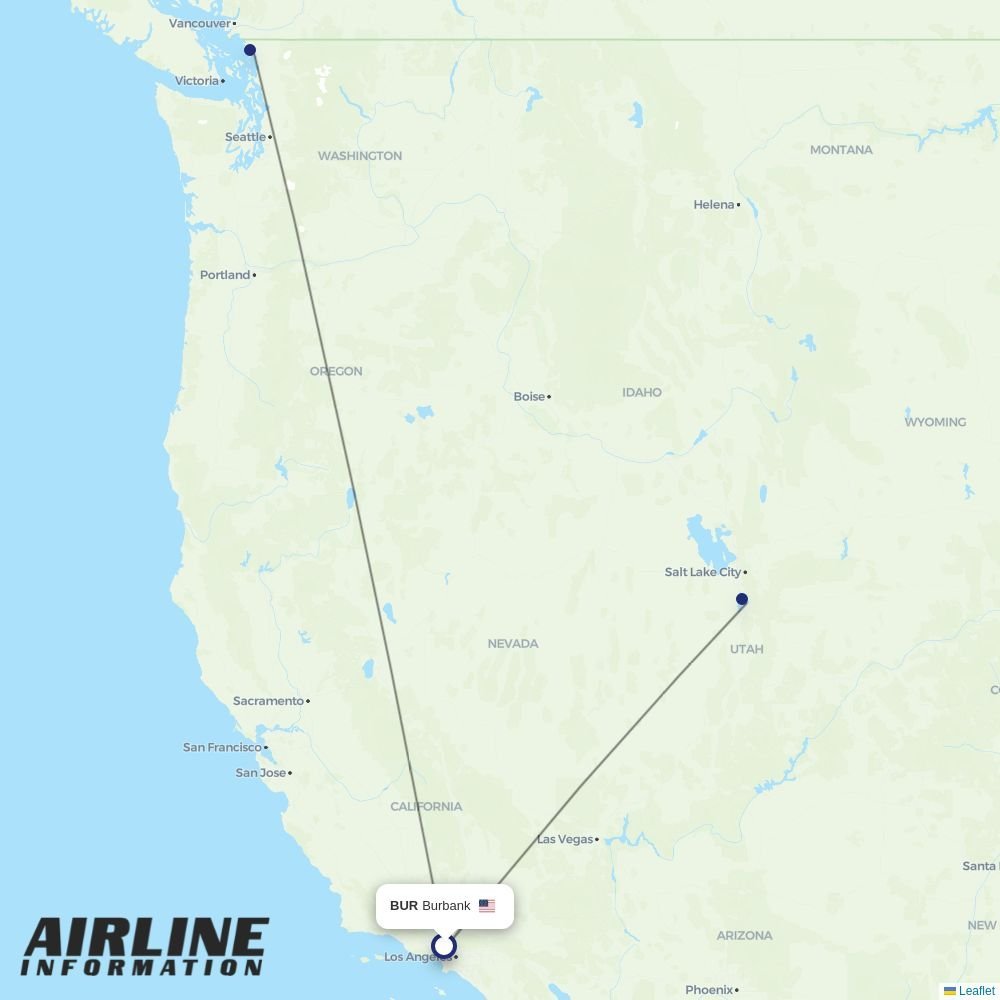 Allegiant routes from BUR