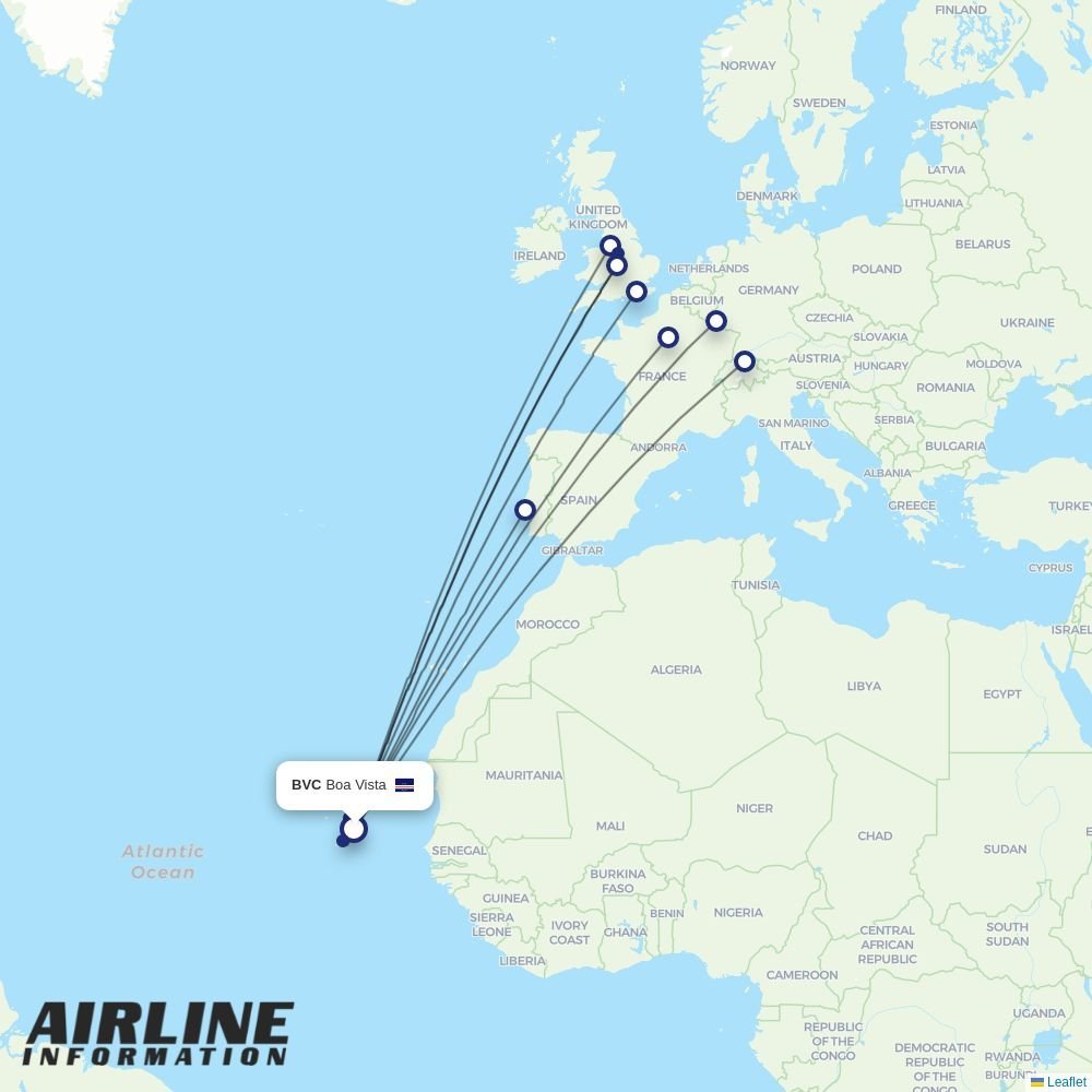 Luxair routes from BVC