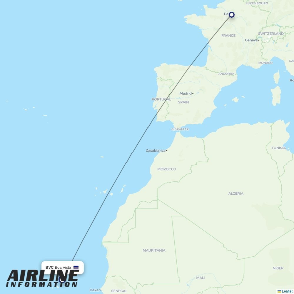 Transavia France routes from BVC