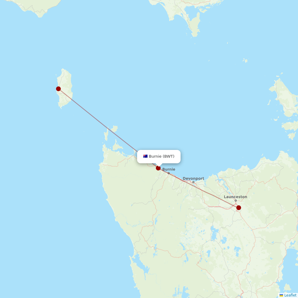 Sharp Airlines at BWT route map