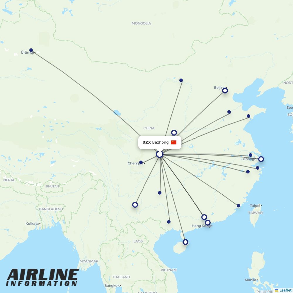 China Southern routes from BZX