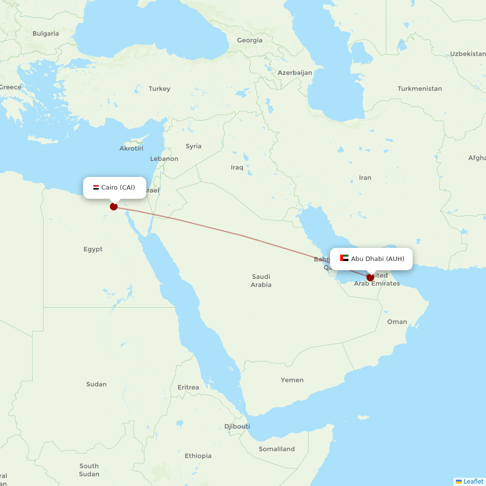 Etihad Airways at CAI route map