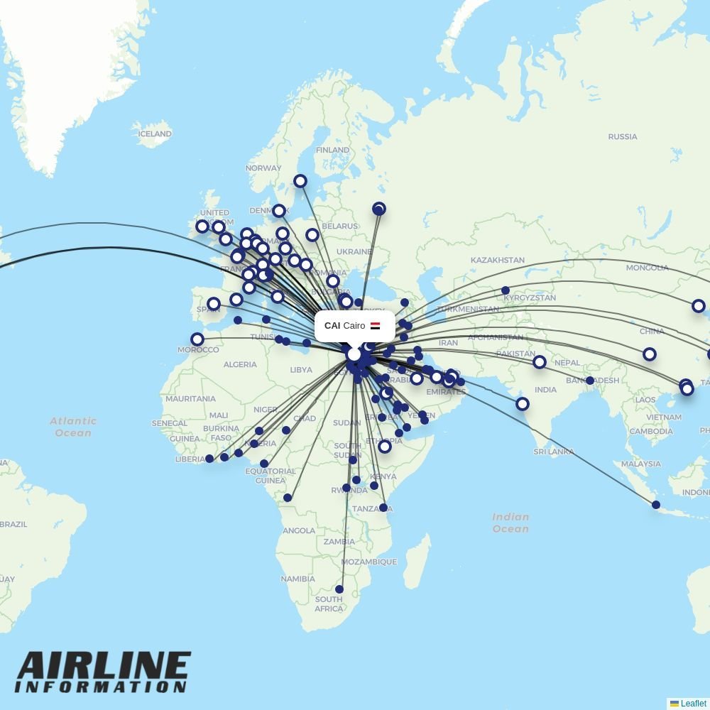 Saudia routes from CAI