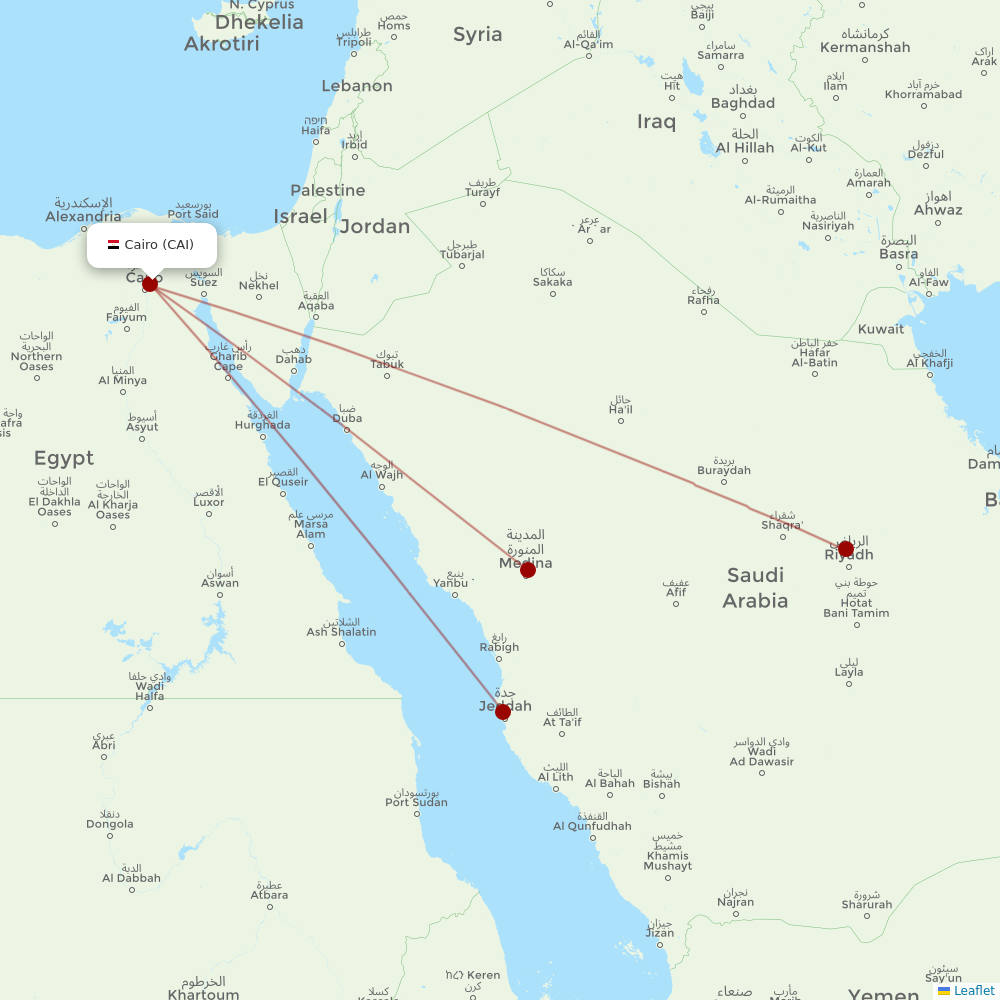 Saudia at CAI route map