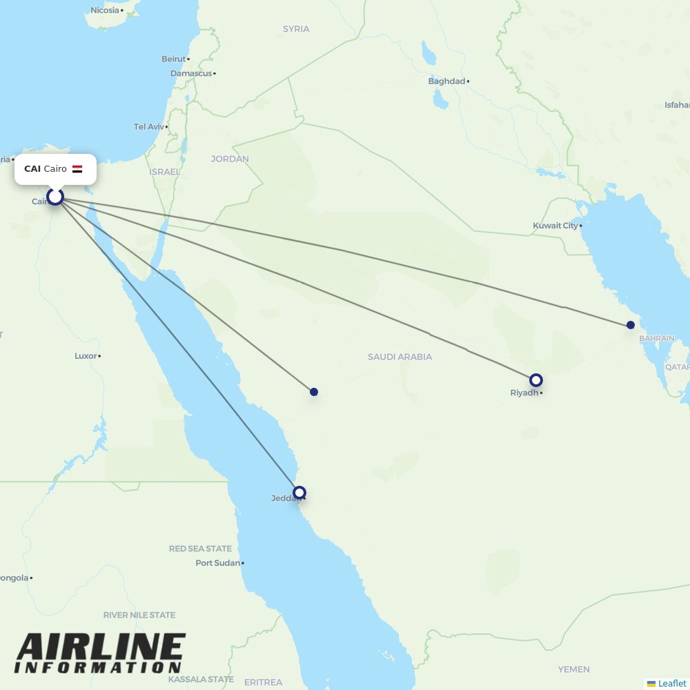 Flynas routes from CAI