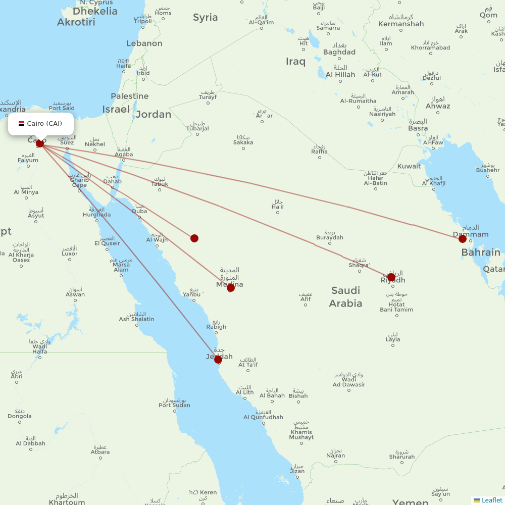 Flynas at CAI route map
