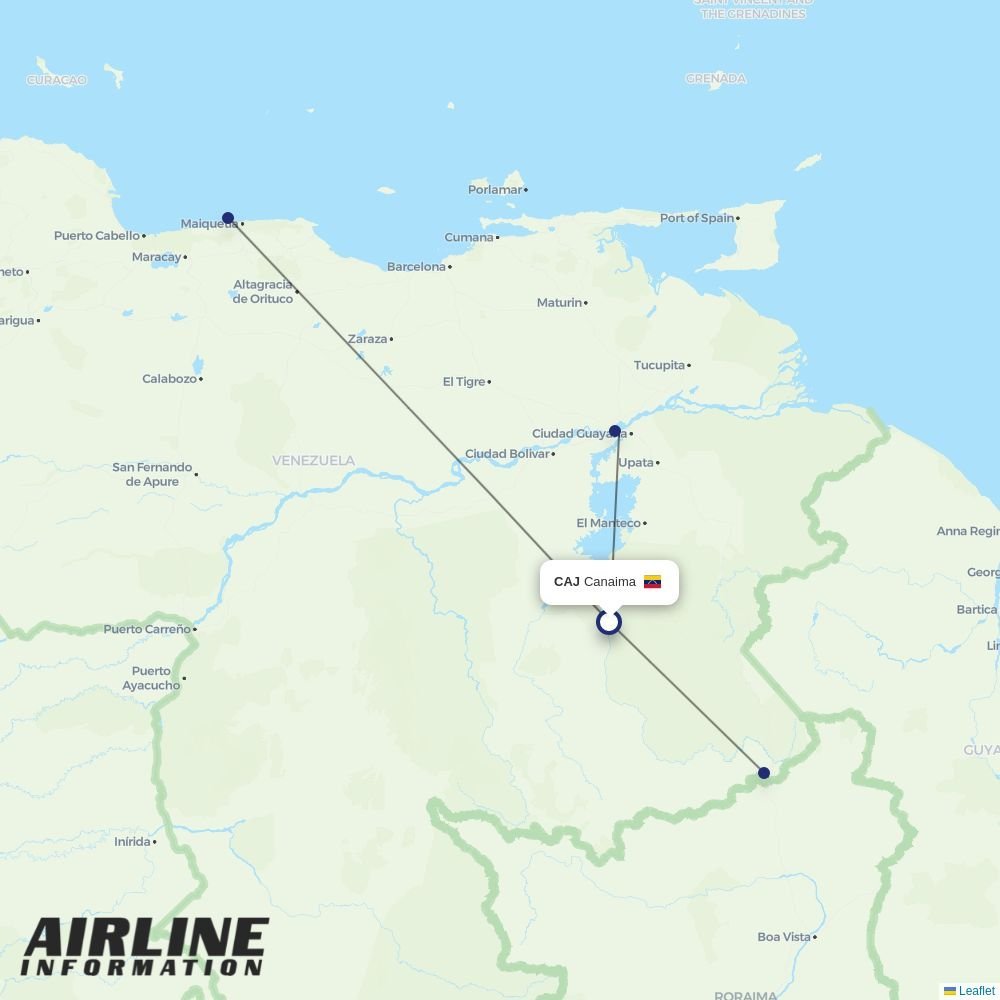 Conviasa routes from CAJ