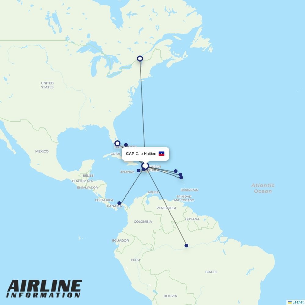 Sunrise Airways routes from CAP