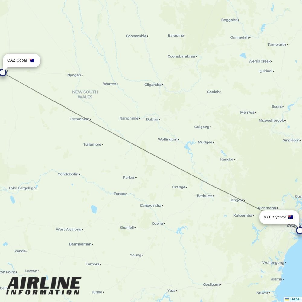 FlyPelican routes from CAZ