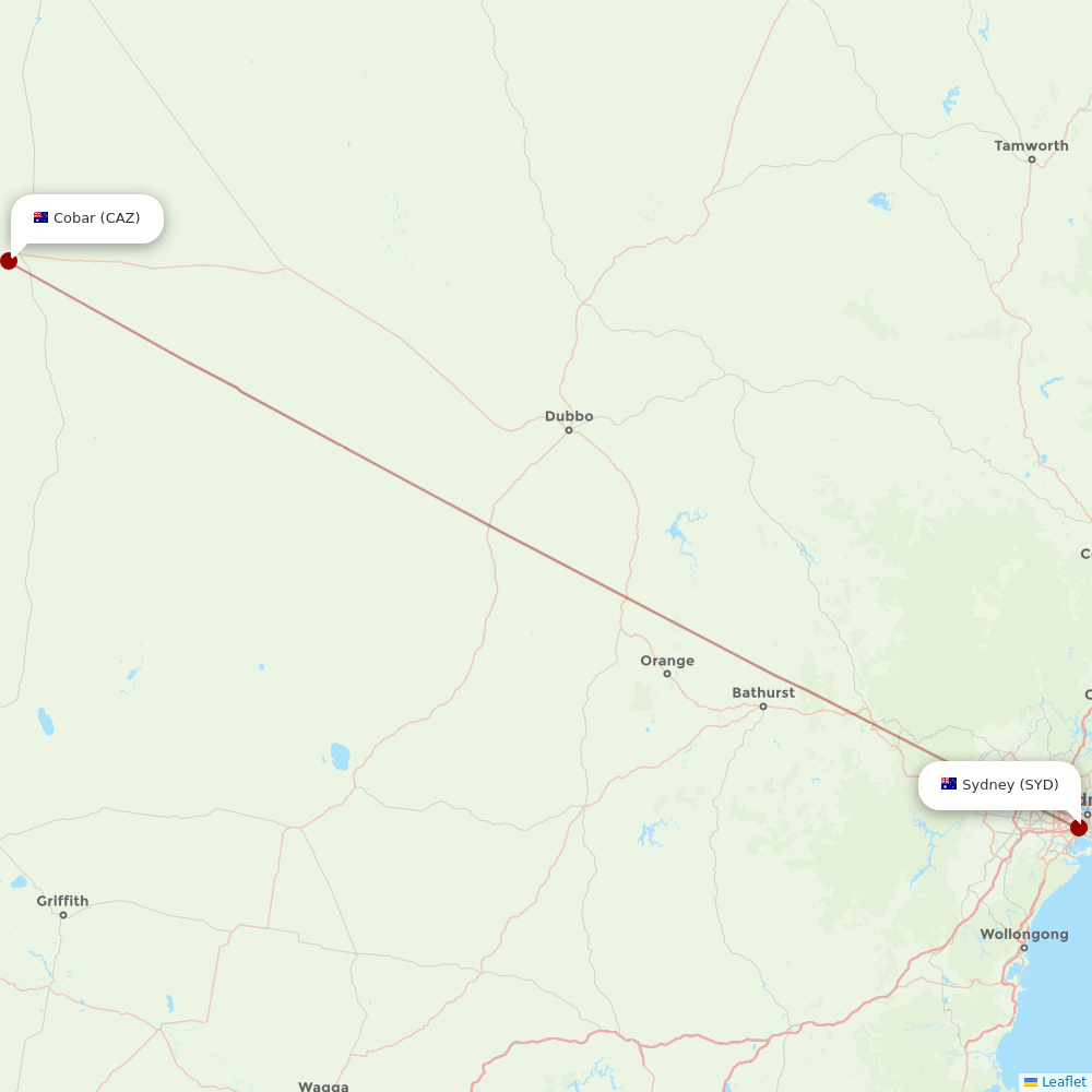 FlyPelican at CAZ route map