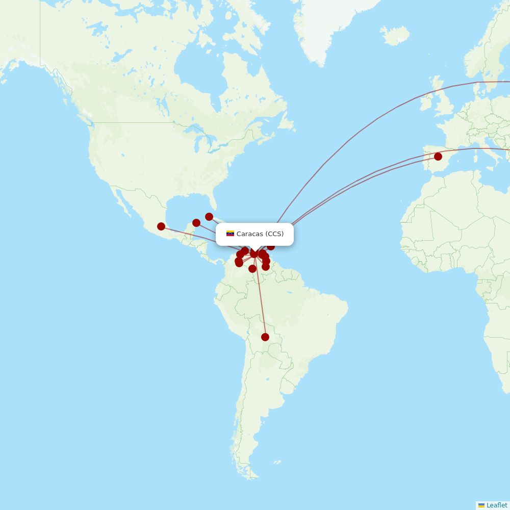 Conviasa at CCS route map