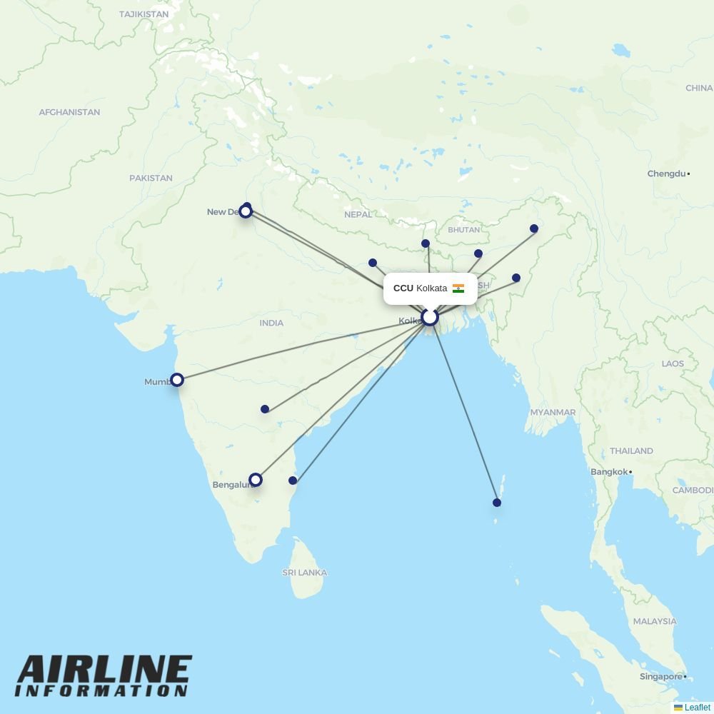Air India Express routes from CCU