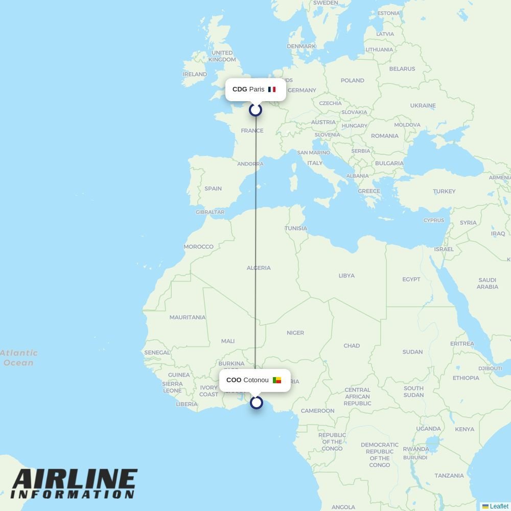 Airlines with flights from Paris to Cotonou (CDG to COO) | Airline ...