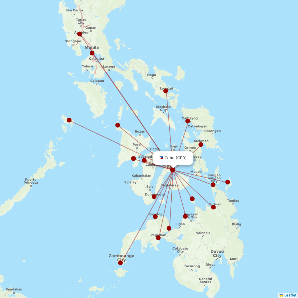 Cebgo at CEB route map