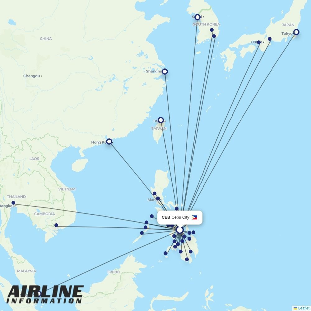 Jin Air routes from CEB