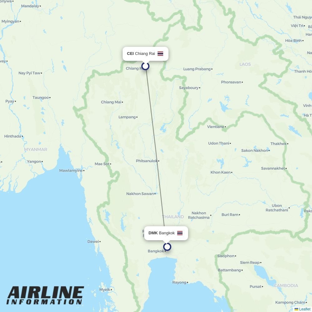 Nok Air routes from CEI
