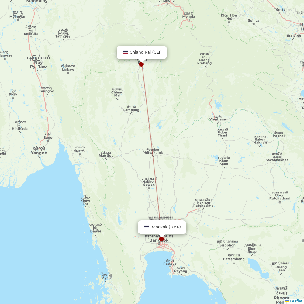 Thai Lion Air at CEI route map