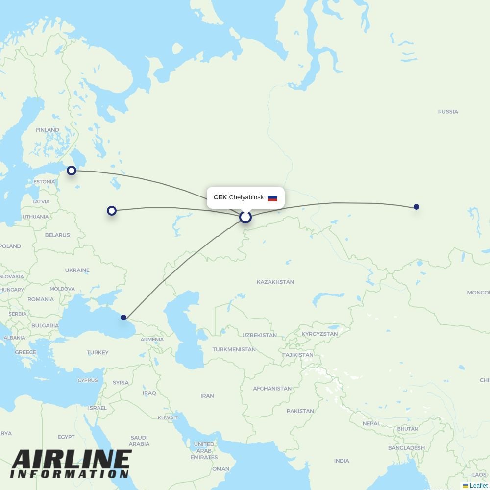 Aeroflot routes from CEK