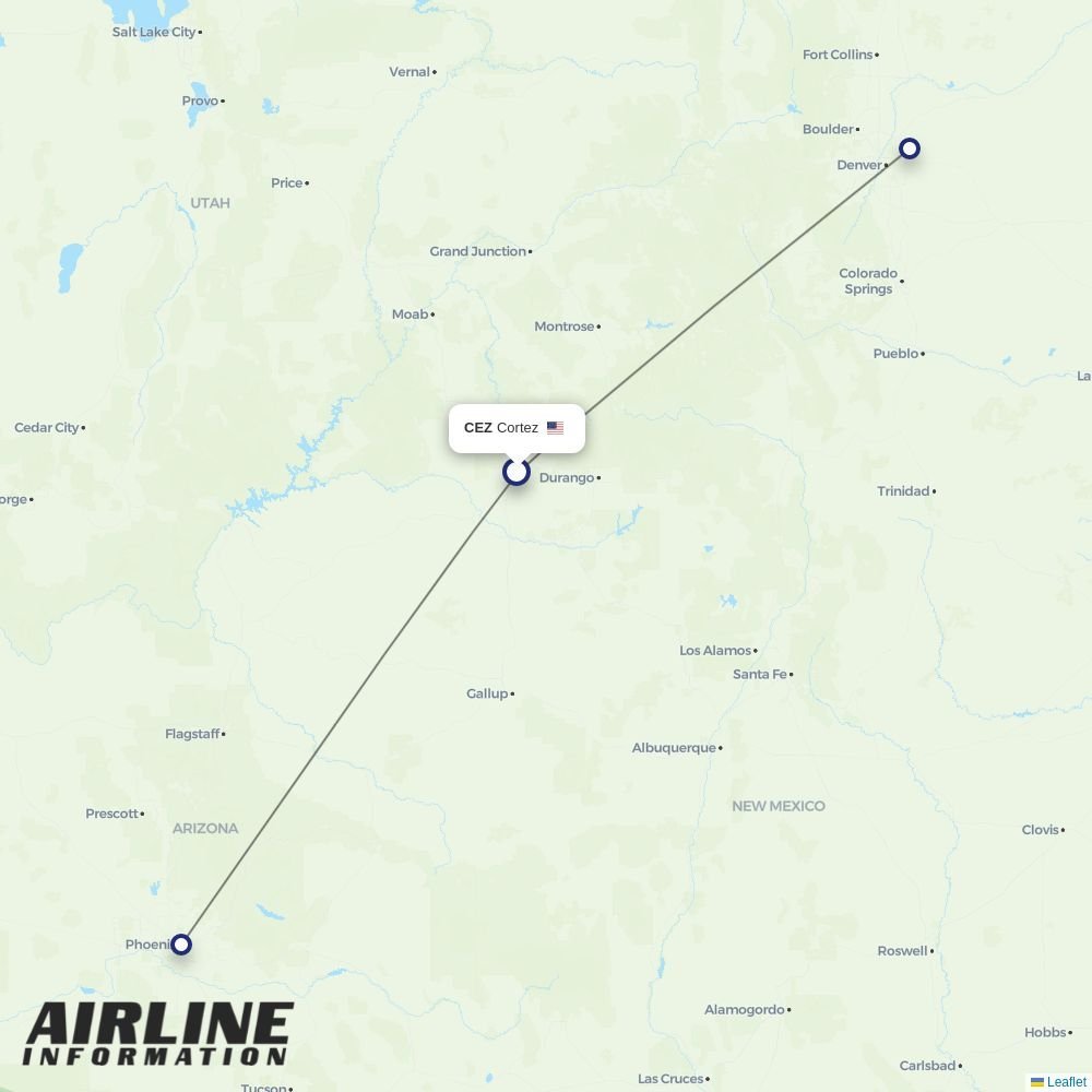 Key Lime Air routes from CEZ