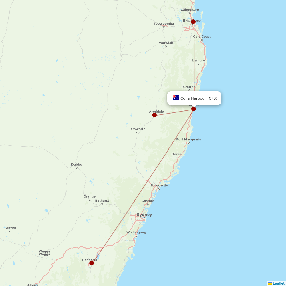 LinkAirways at CFS route map