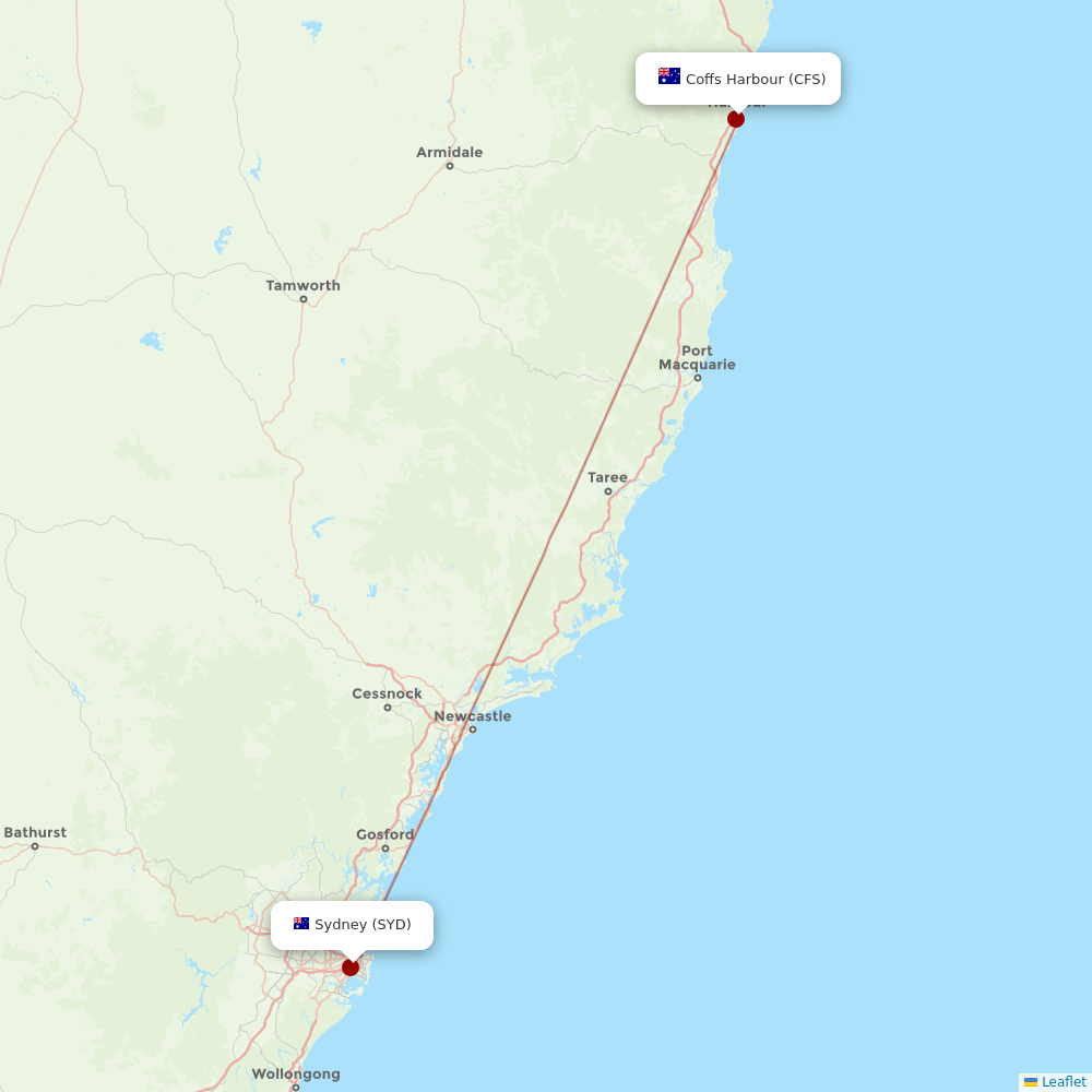 Rex Regional Express at CFS route map