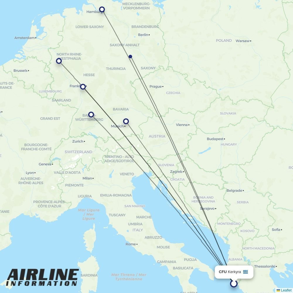 Condor routes from CFU