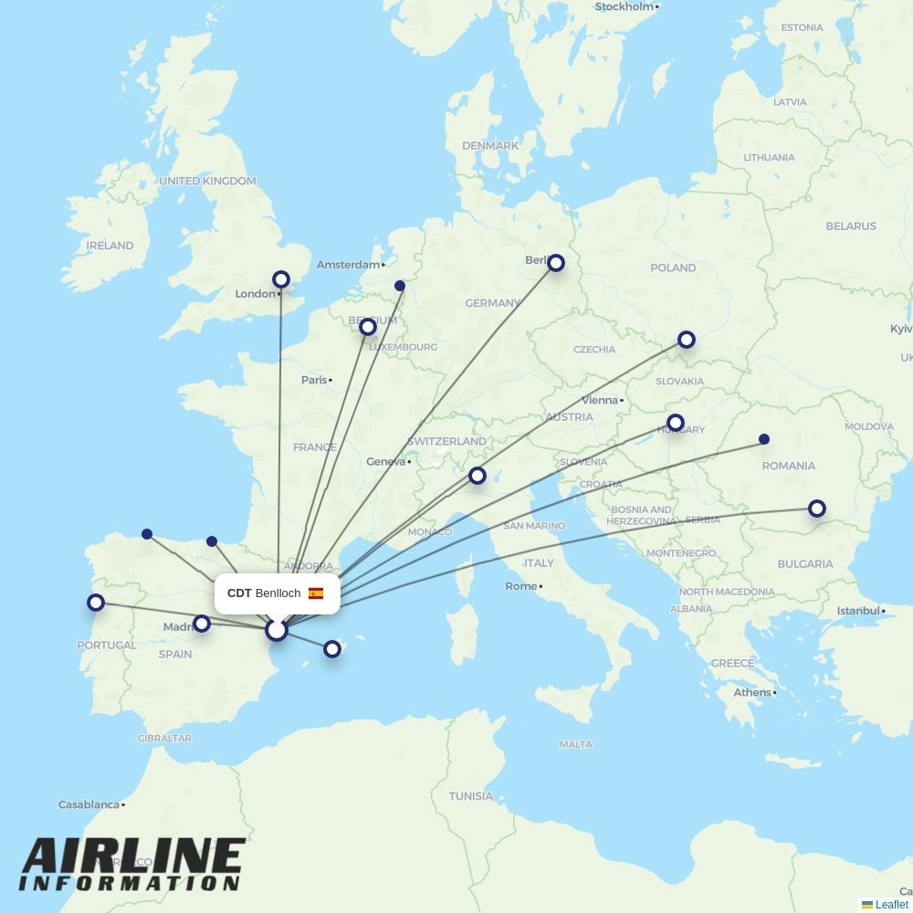 Ryanair routes from CFU