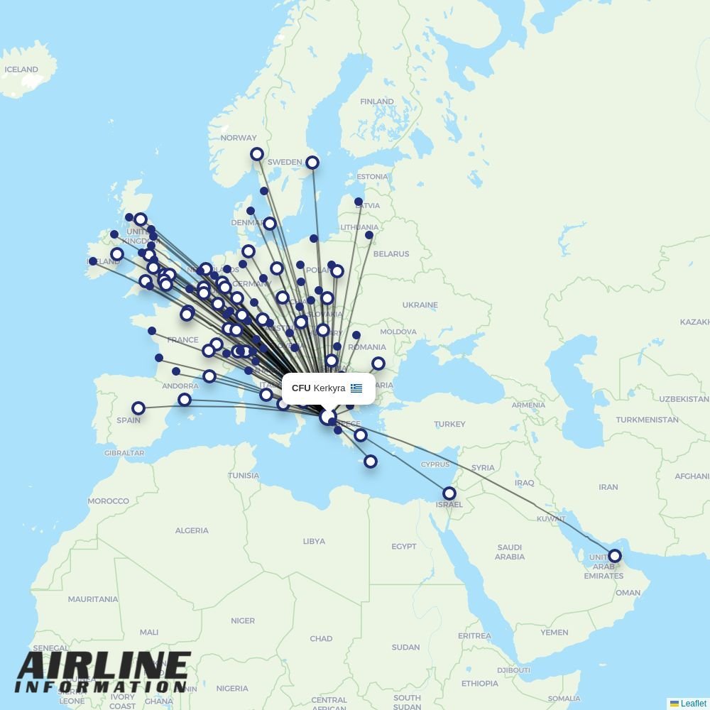 easyJet routes from CFU