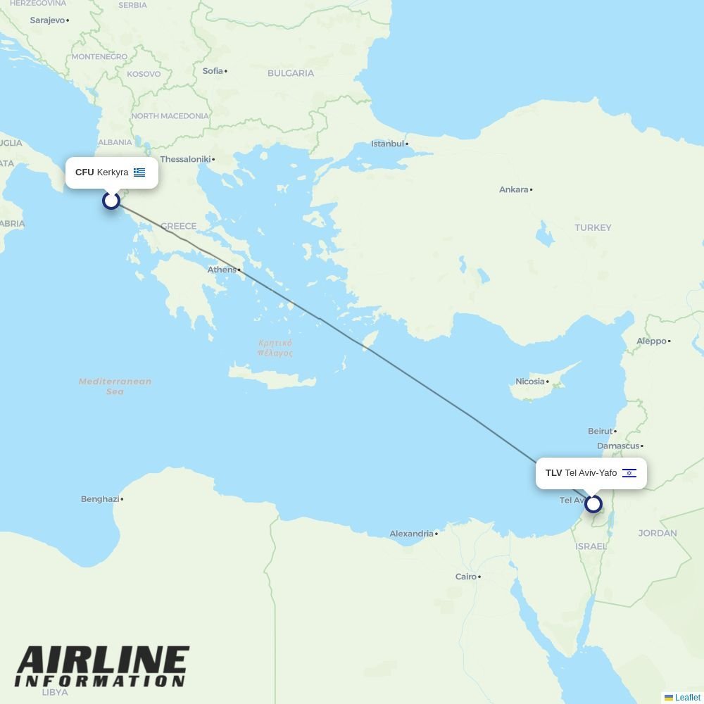 TUS Air routes from CFU