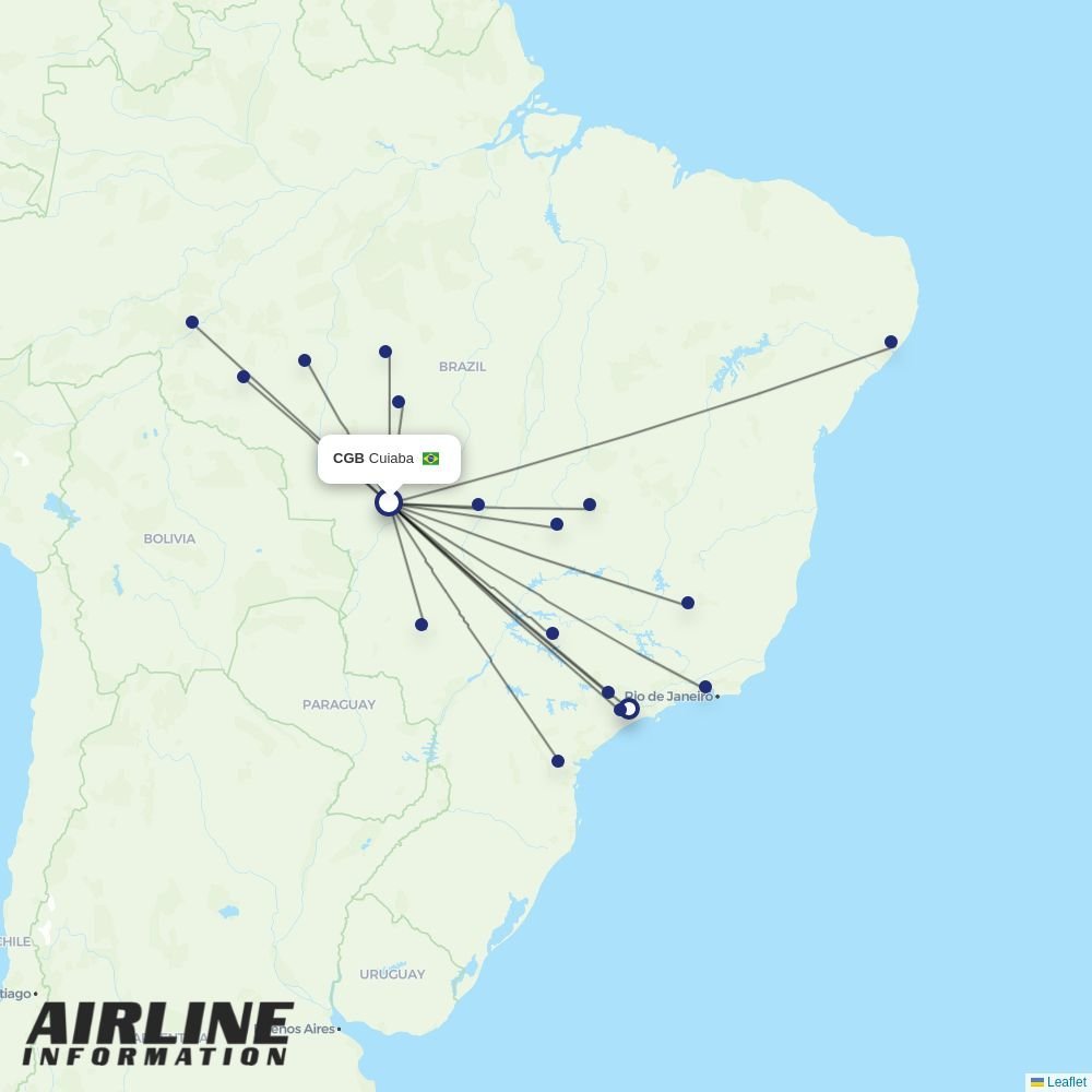 Gol routes from CGB