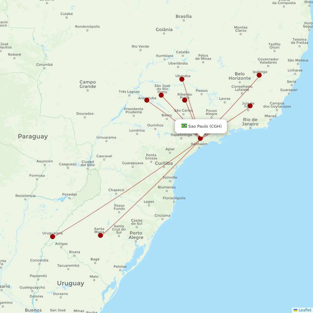 Passaredo at CGH route map