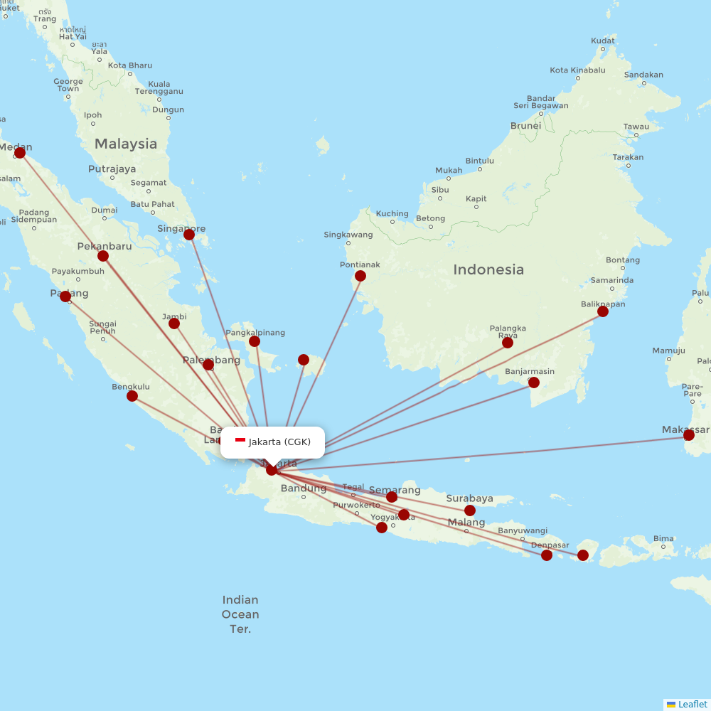 Lion Air at CGK route map