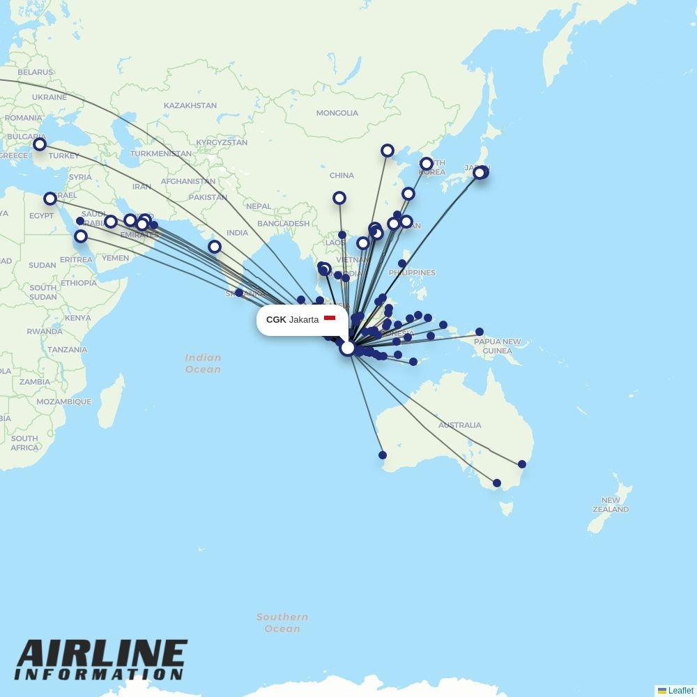XiamenAir routes from CGK