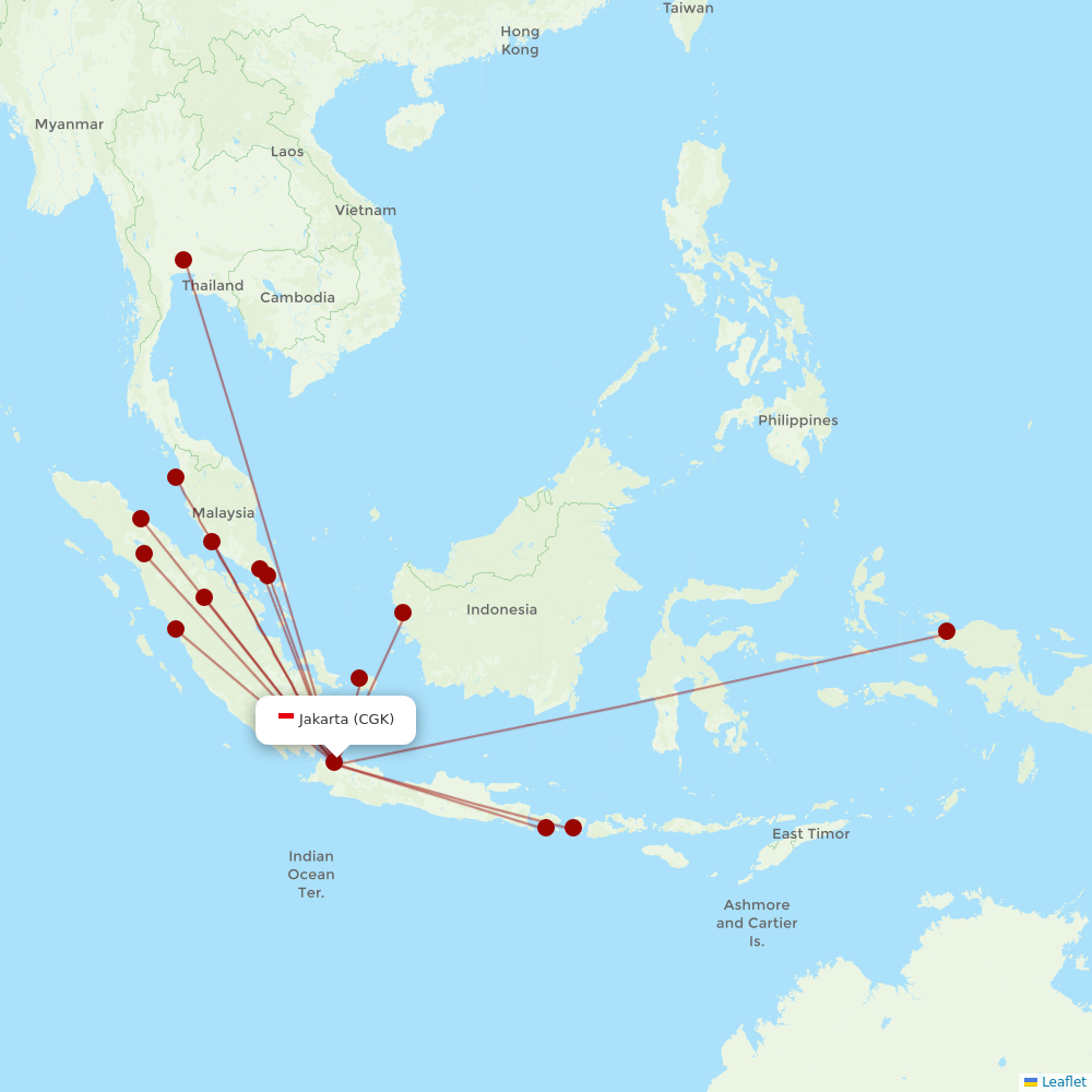 Indonesia AirAsia at CGK route map