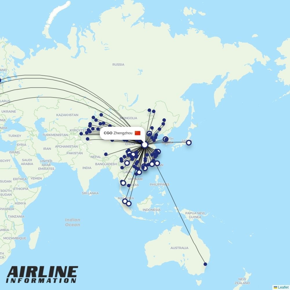 China Eastern routes from CGO