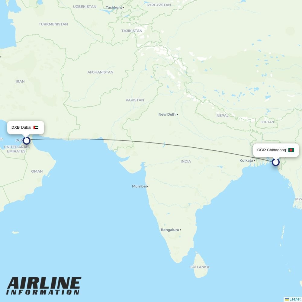 flydubai routes from CGP