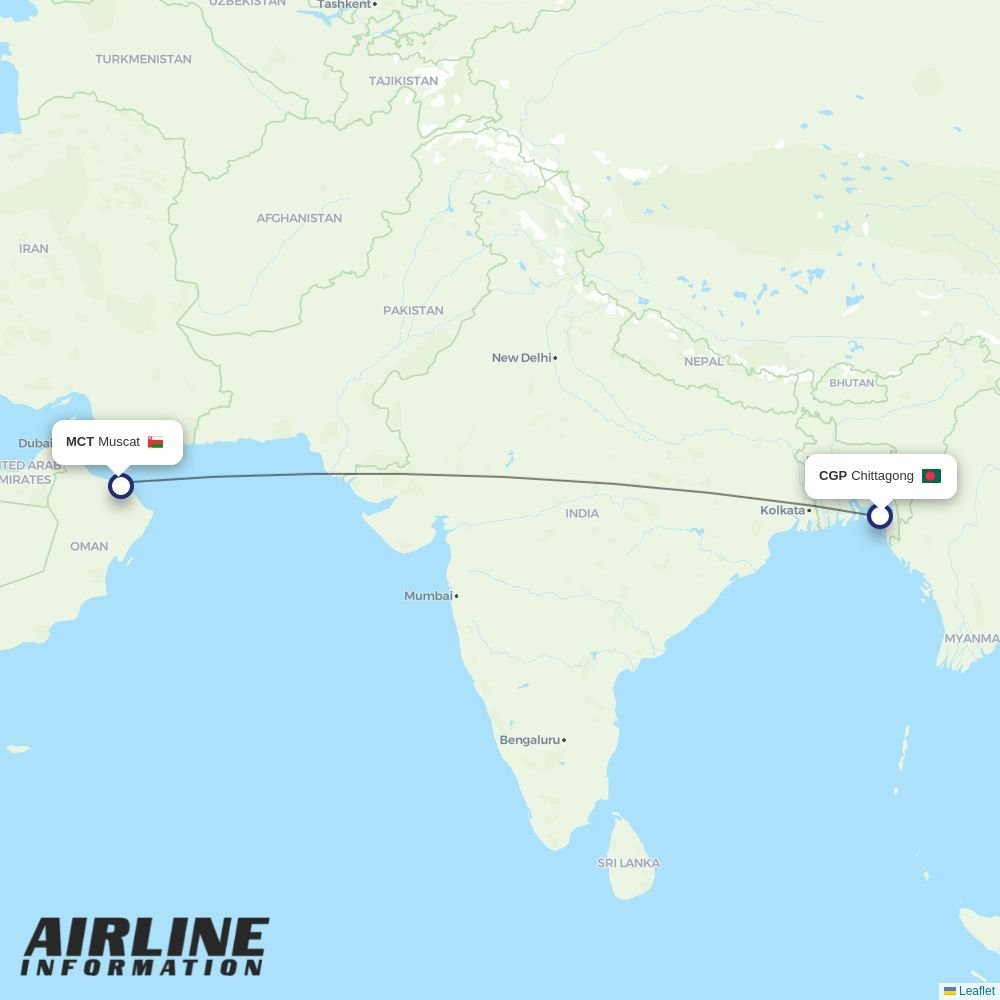Salam Air routes from CGP