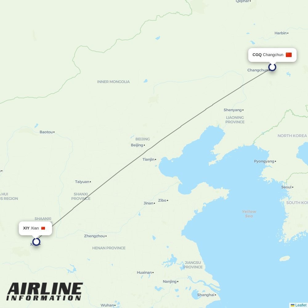 Air Changan routes from CGQ