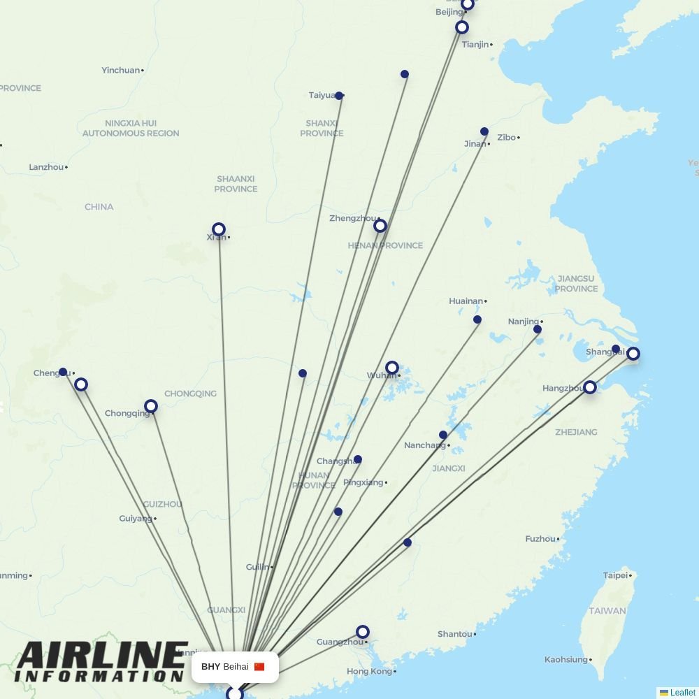 XiamenAir routes from CGQ
