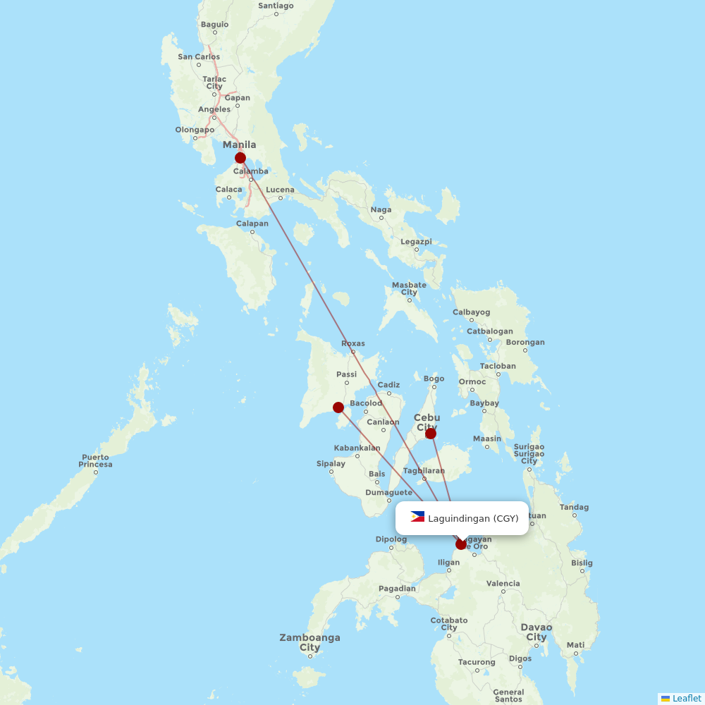 Cebu Pacific Air at CGY route map