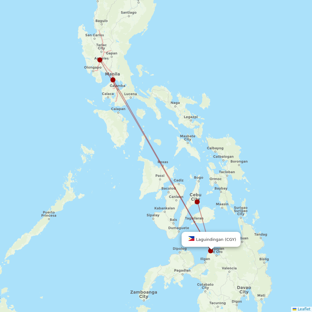 Philippines AirAsia at CGY route map